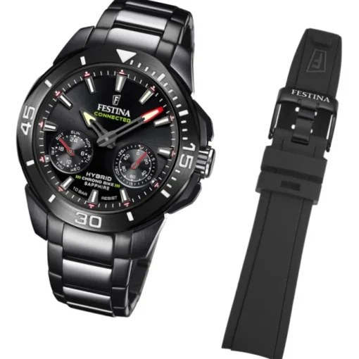 Festina Herrenuhr Edelstahl schwarz Festina Chrono Bike Armbanduhr UF20648/1