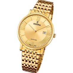 Festina Herrenuhr Edelstahl gold Festina Swiss Made Armbanduhr UF20020/2