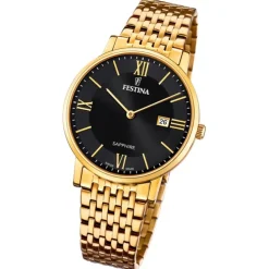 Festina Herrenuhr Edelstahl gold Festina Swiss Made Armbanduhr UF20020/3