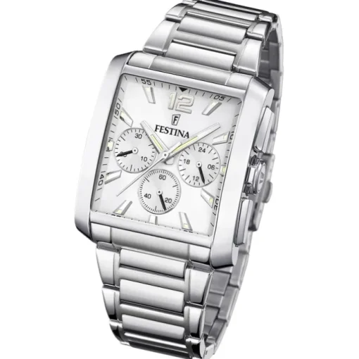 Festina Herrenuhr Edelstahl silber Timeless Chronograph Armbanduhr UF20635/1