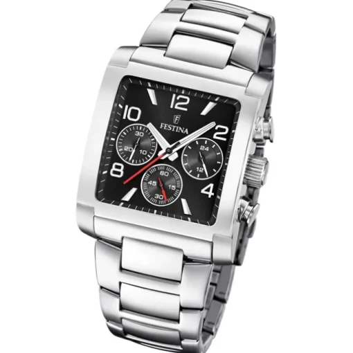 Festina Herrenuhr Edelstahl silber Timeless Chronograph Armbanduhr UF20652/3
