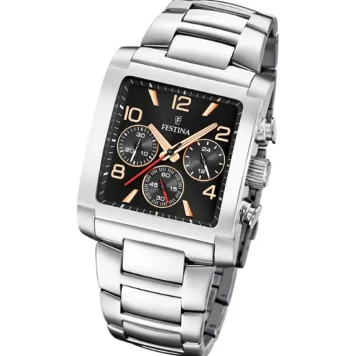 Festina Herrenuhr Edelstahl silber Timeless Chronograph Armbanduhr UF20652/4