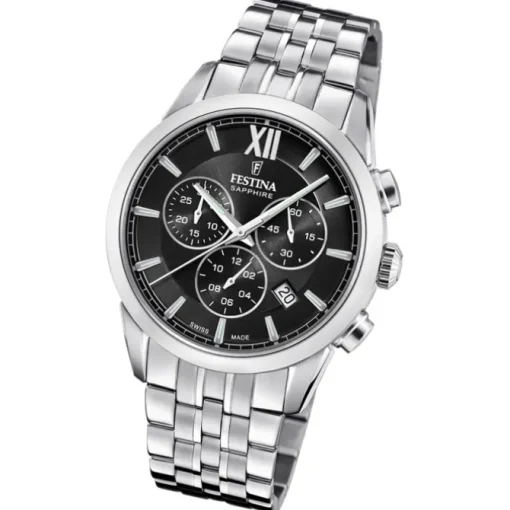 Festina Herrenuhr Edelstahl silber Festina Swiss made Armbanduhr UF20040/4