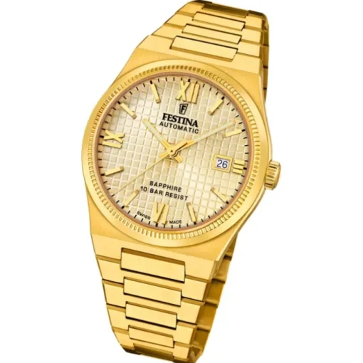 Festina Herrenuhr Edelstahl gold Festina Swiss made Armbanduhr UF20032/2