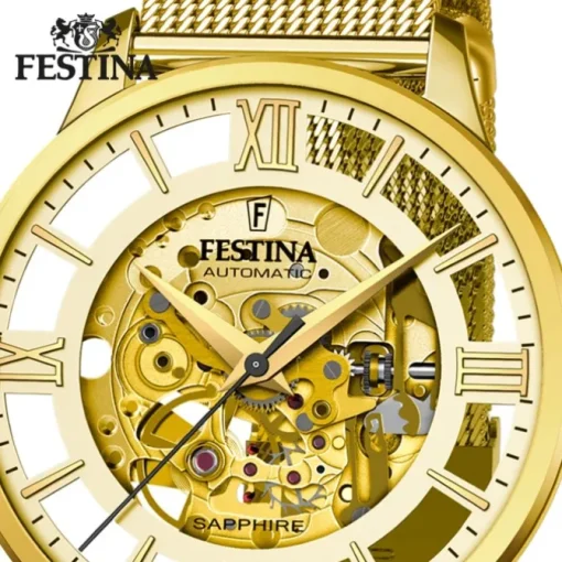 Festina Herrenuhr Edelstahl gold Festina Automatik Armbanduhr UF20667/1