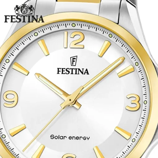 Festina Herrenuhr Edelstahl silber gold Festina Solar Energy Solaruhr UF20657/1