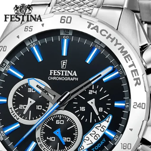 Festina Herrenuhr Edelstahl silber Timeless Chronograph Armbanduhr UF20668/6