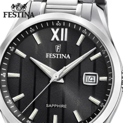 Festina Herrenuhr Edelstahl silber Festina Swiss made Armbanduhr UF20026/4
