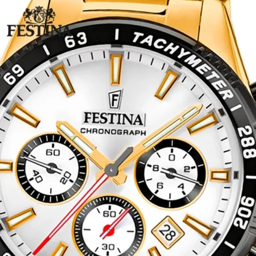Festina Herrenuhr Edelstahl gold Timeless Chronograph Armbanduhr UF20634/1
