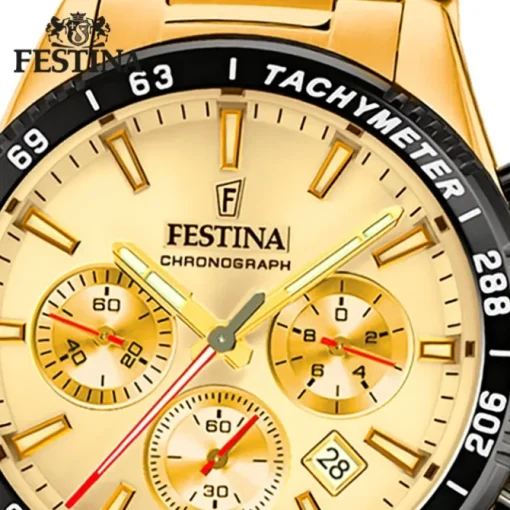 Festina Herrenuhr Edelstahl gold Timeless Chronograph Armbanduhr UF20634/6