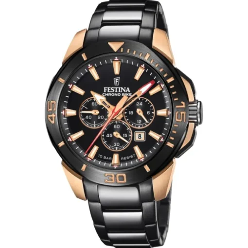 Festina Herrenuhr Edelstahl schwarz Festina Chrono Bike Armbanduhr UF20645/1
