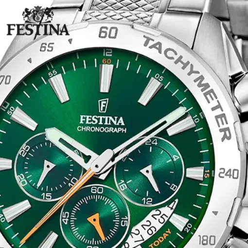 Festina Herrenuhr Edelstahl silber Timeless Chronograph Armbanduhr UF20668/3