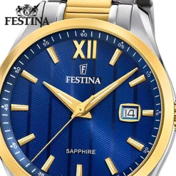 Festina Herrenuhr Edelstahl silber gold Festina Swiss made Armbanduhr UF20027/2