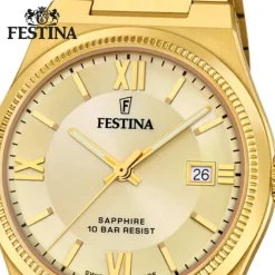 Festina Herrenuhr Edelstahl gold Festina Swiss made Armbanduhr UF20038/2