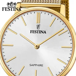Festina Herrenuhr Edelstahl gold Festina Swiss Made Armbanduhr UF20022/1