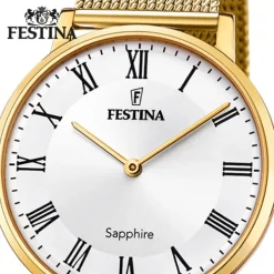 Festina Herrenuhr Edelstahl gold Festina Swiss made Armbanduhr UF20022/4