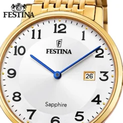 Festina Herrenuhr Edelstahl gold Festina Swiss made Armbanduhr UF20020/4