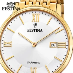 Festina Herrenuhr Edelstahl gold Festina Swiss Made Armbanduhr UF20020/1