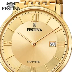 Festina Herrenuhr Edelstahl gold Festina Swiss Made Armbanduhr UF20020/2