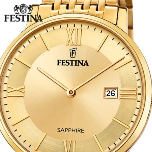 Festina Herrenuhr Edelstahl gold Festina Swiss Made Armbanduhr UF20020/2