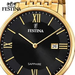Festina Herrenuhr Edelstahl gold Festina Swiss Made Armbanduhr UF20020/3