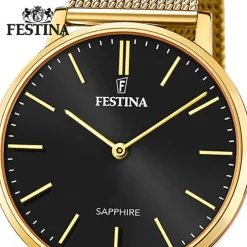 Festina Herrenuhr Edelstahl gold Festina Swiss Made Armbanduhr UF20022/3