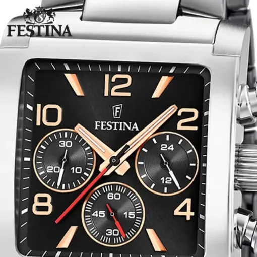 Festina Herrenuhr Edelstahl silber Timeless Chronograph Armbanduhr UF20652/4