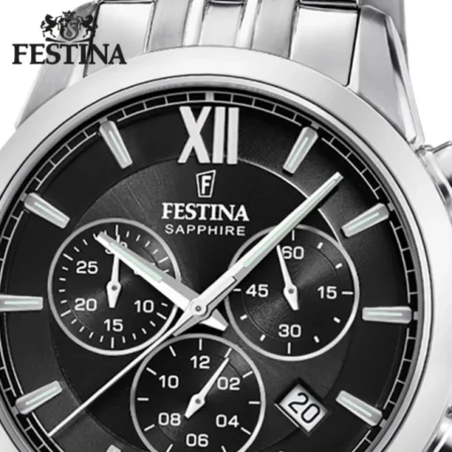 Festina Herrenuhr Edelstahl silber Festina Swiss made Armbanduhr UF20040/4