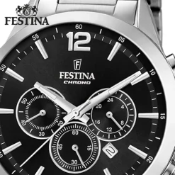 Festina Herrenuhr Edelstahl silber Timeless Chronograph Armbanduhr UF20343/8