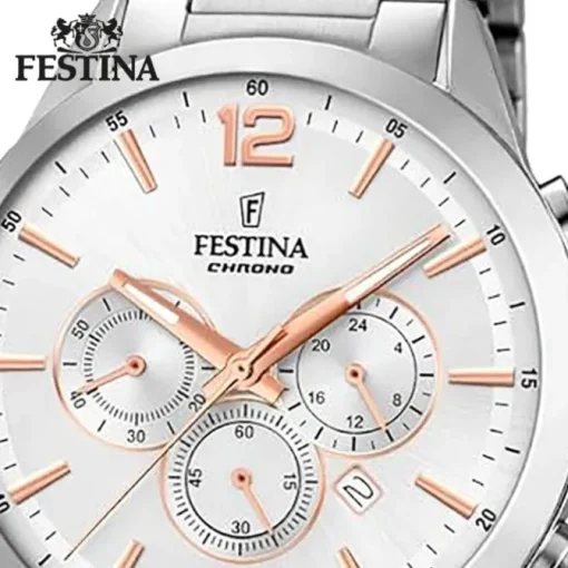 Festina Herrenuhr Edelstahl silber Timeless Chronograph Armbanduhr UF20343/6