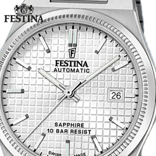 Festina Herrenuhr Edelstahl silber Festina Swiss made Armbanduhr UF20028/1