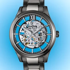 Festina Herrenuhr Edelstahl schwarz Festina Automatik Armbanduhr UF20632/1