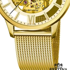 Festina Herrenuhr Edelstahl gold Festina Automatik Armbanduhr UF20667/1