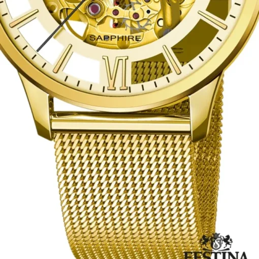 Festina Herrenuhr Edelstahl gold Festina Automatik Armbanduhr UF20667/1