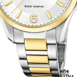 Festina Herrenuhr Edelstahl silber gold Festina Solar Energy Solaruhr UF20657/1