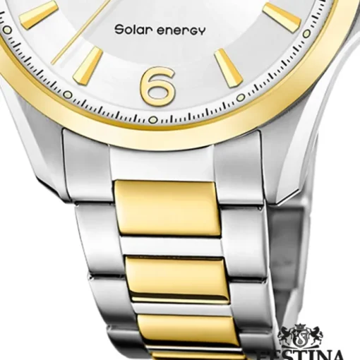Festina Herrenuhr Edelstahl silber gold Festina Solar Energy Solaruhr UF20657/1