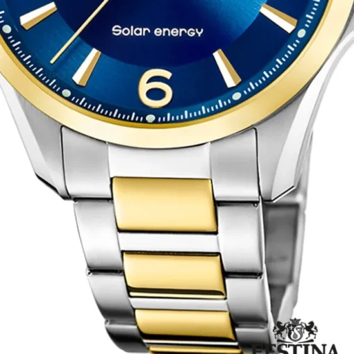 Festina Herrenuhr Edelstahl silber gold Festina Solar Energy Solaruhr UF20657/4
