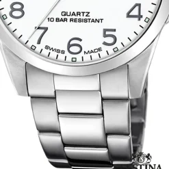 Festina Herrenuhr Edelstahl silber Festina Swiss Made Armbanduhr UF20024/1