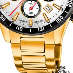 Festina Herrenuhr Edelstahl gold Timeless Chronograph Armbanduhr UF20634/1
