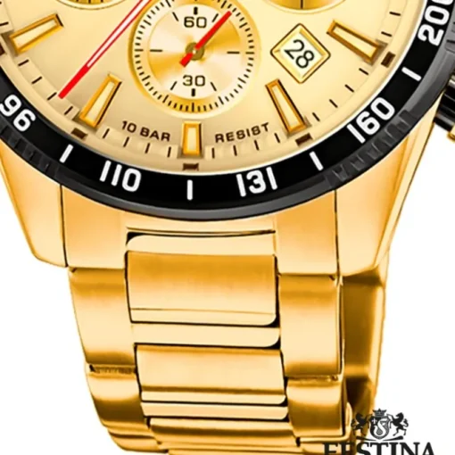 Festina Herrenuhr Edelstahl gold Timeless Chronograph Armbanduhr UF20634/6