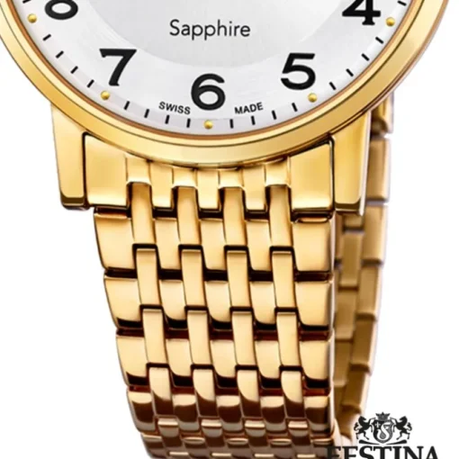 Festina Herrenuhr Edelstahl gold Festina Swiss made Armbanduhr UF20020/4
