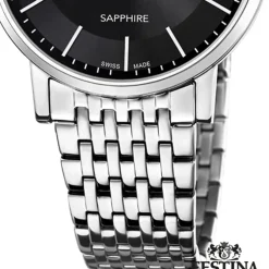 Festina Herrenuhr Edelstahl silber Festina Swiss Made Armbanduhr UF20018/3