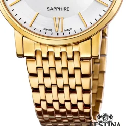 Festina Herrenuhr Edelstahl gold Festina Swiss Made Armbanduhr UF20020/1