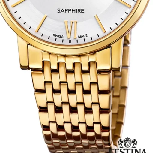 Festina Herrenuhr Edelstahl gold Festina Swiss Made Armbanduhr UF20020/1