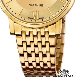 Festina Herrenuhr Edelstahl gold Festina Swiss Made Armbanduhr UF20020/2