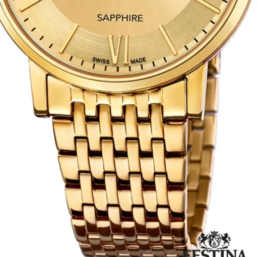 Festina Herrenuhr Edelstahl gold Festina Swiss Made Armbanduhr UF20020/2