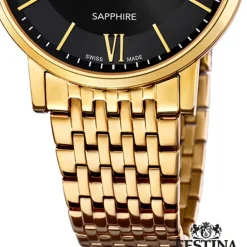 Festina Herrenuhr Edelstahl gold Festina Swiss Made Armbanduhr UF20020/3