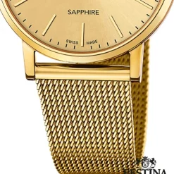 Festina Herrenuhr Edelstahl gold Festina Swiss Made Armbanduhr UF20022/2