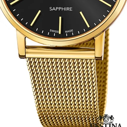Festina Herrenuhr Edelstahl gold Festina Swiss Made Armbanduhr UF20022/3