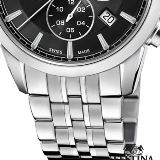 Festina Herrenuhr Edelstahl silber Festina Swiss made Armbanduhr UF20040/4